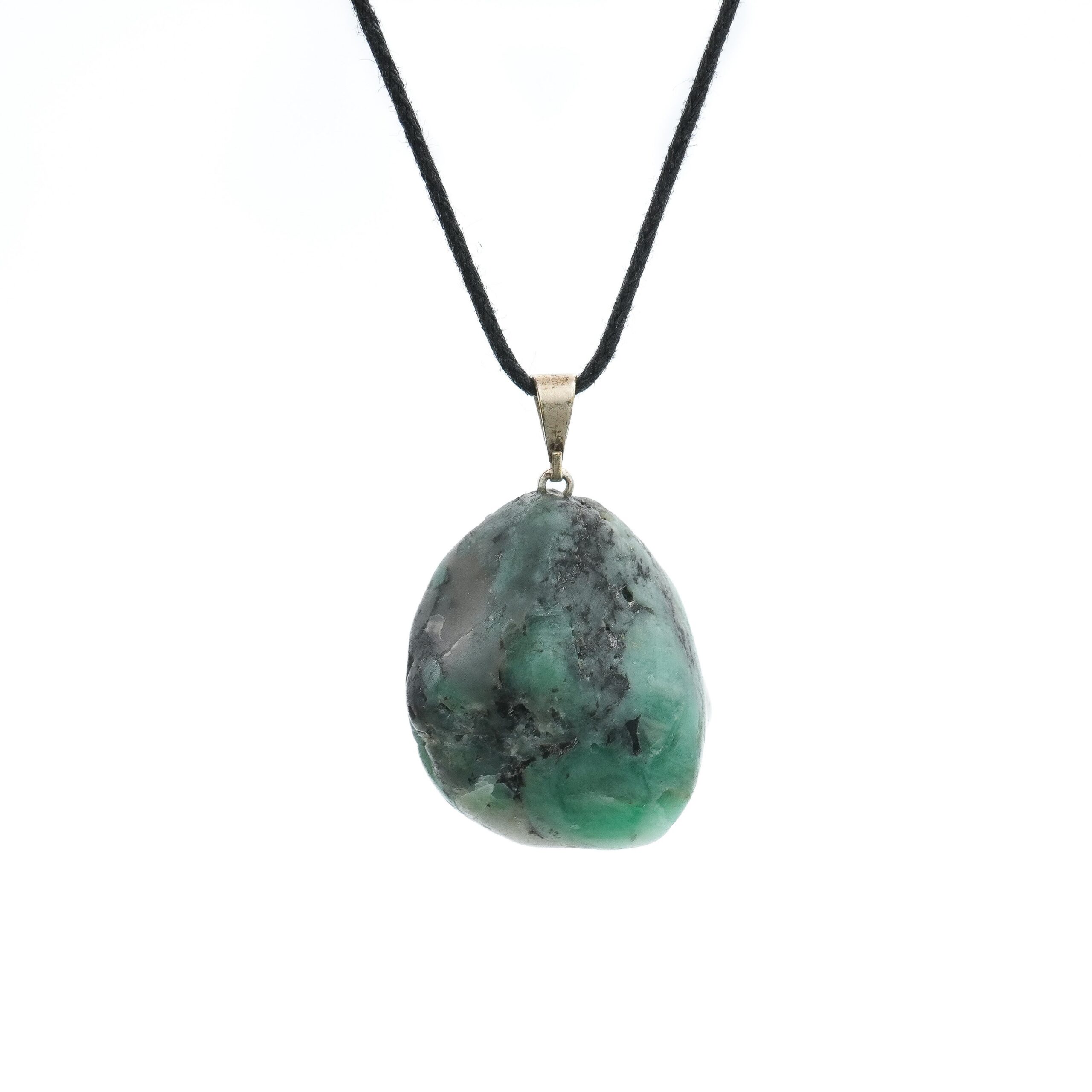 Pendentif Émeraude Brute Vibrée – Harmonie & Vitalité