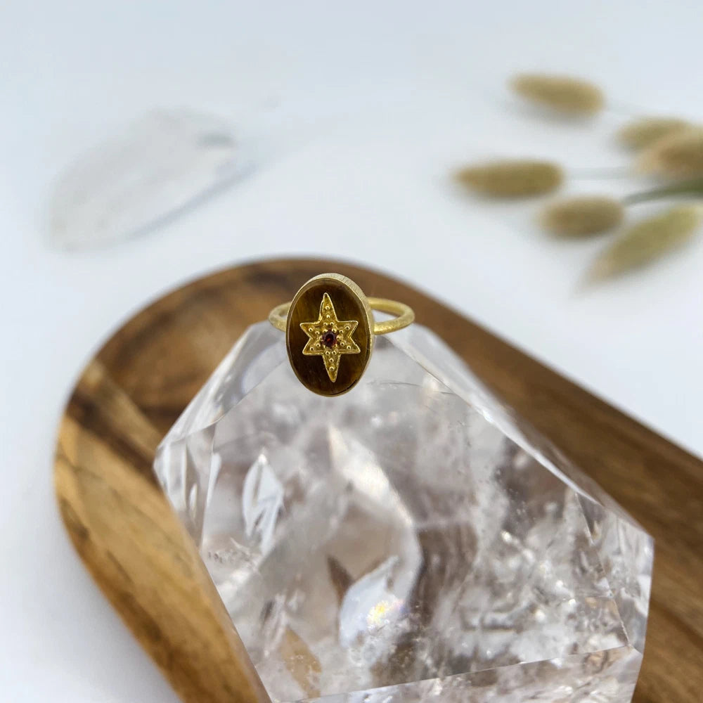 Bague Oeil de Tigre – Modèle Elena